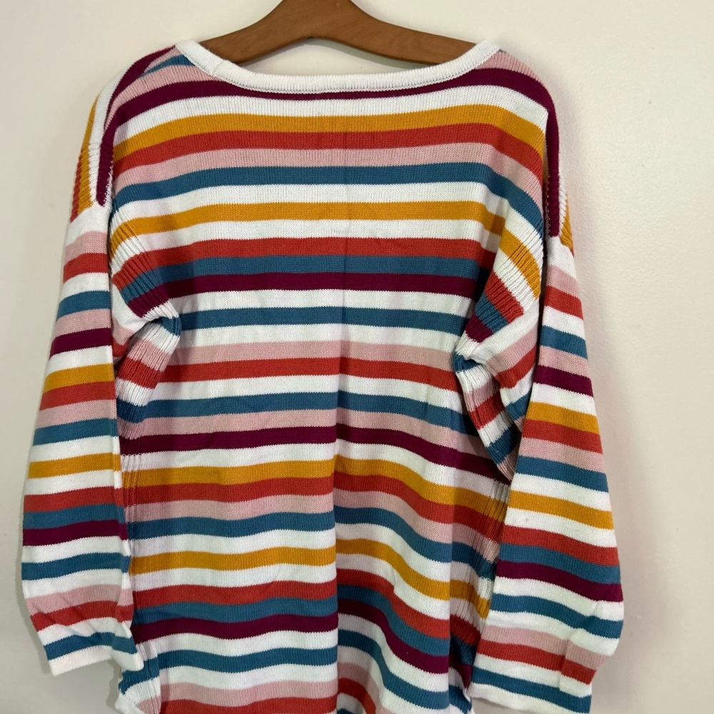 Westbound Multicolor Striped Women's Sweatshirt - Picture 4 of 4